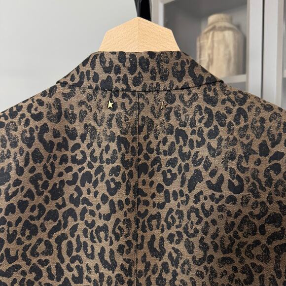 Golden Goose Leopard Jacquard Wool Brown Black Blazer 40 Single Breasted Jacket - Picture 6 of 8
